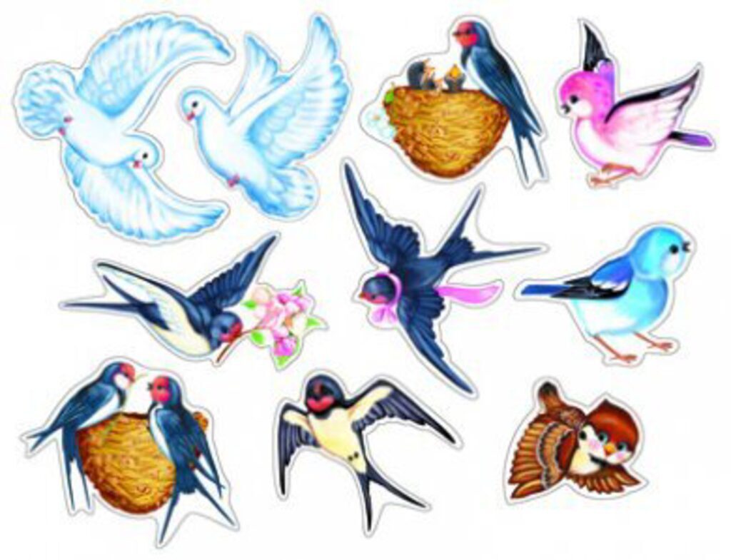Пташки хср. Весенние птички. Весенние птички для детского сада. Украшение птица. Птички для украшения группы в детском.