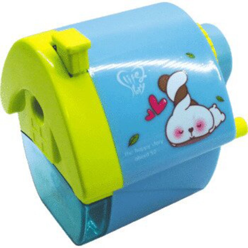 Точилка механическая 1 отв.,  Домик, голубая