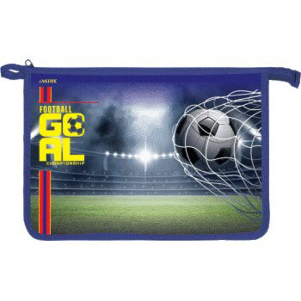 Папка для труда А4 2 отд. молн. сверху,  Goal, ламинат, пластик