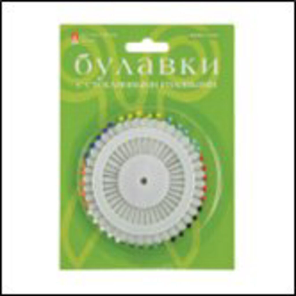 Булавки для шитья, стеклянная головка, 0,7х38мм,  32 шт