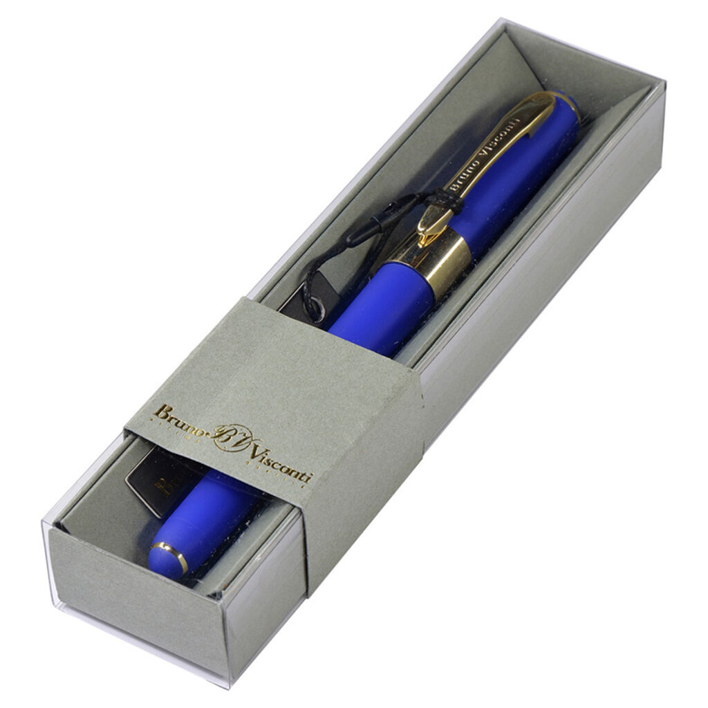 Ручка в футляре "Monaco. Синий" шарик., 0,5мм, пластик/металл., синие чернила