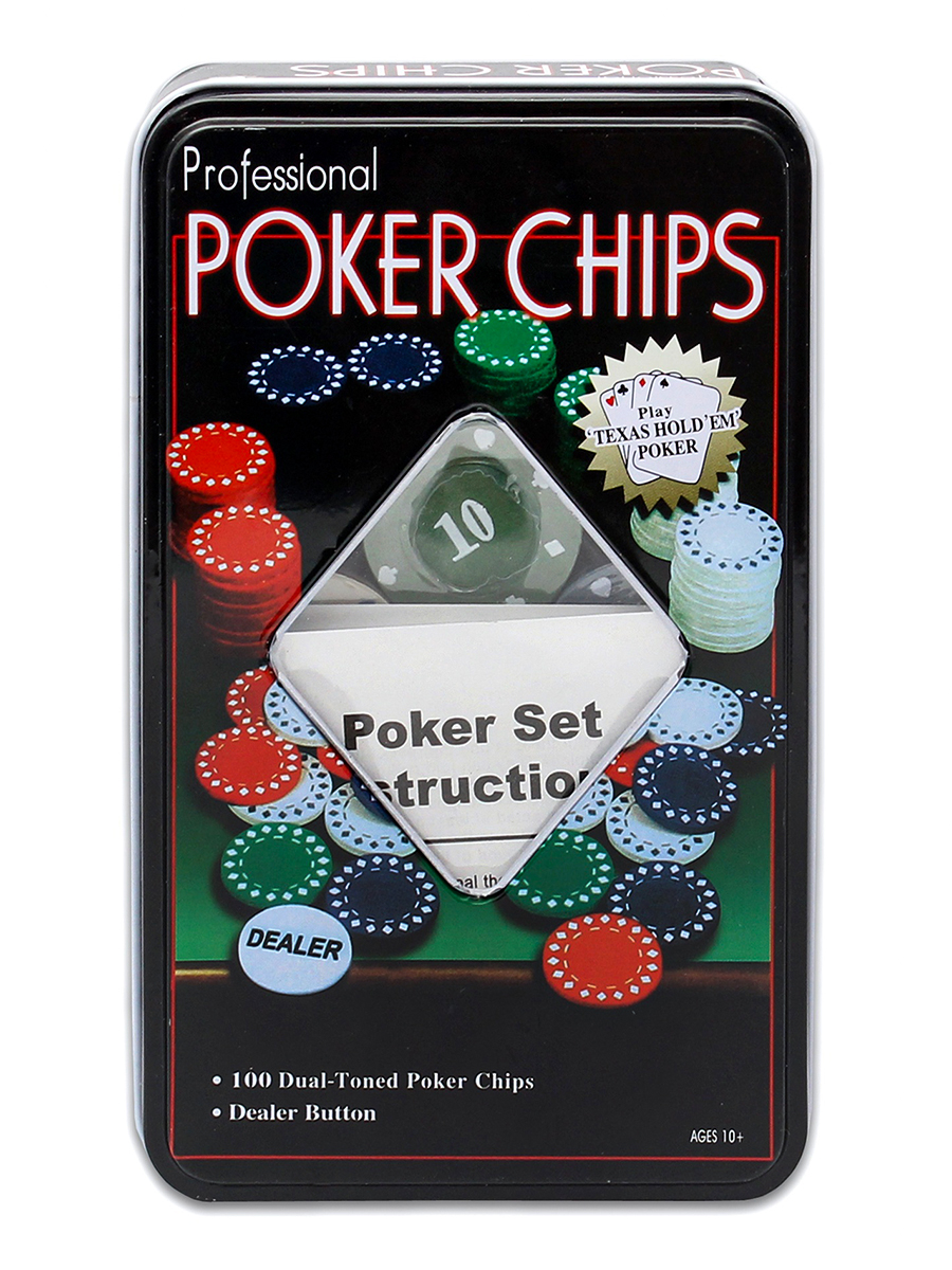 Набор для покера "Poker chips" 100 фишек, в металлическом футляре