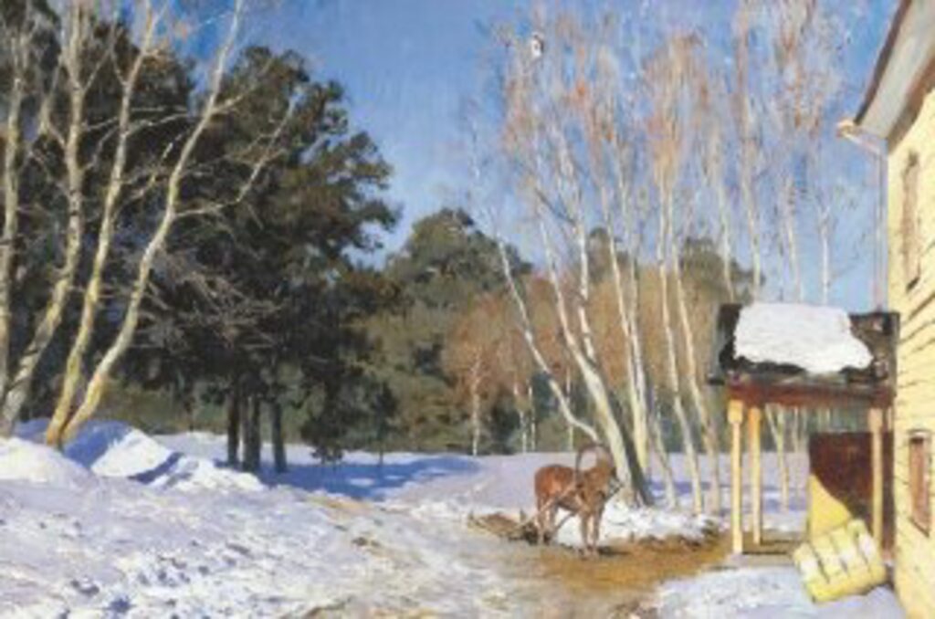 Магнит сувенирный   8*5,5см "Март" 1895 г. Левитан И.И. ", металл