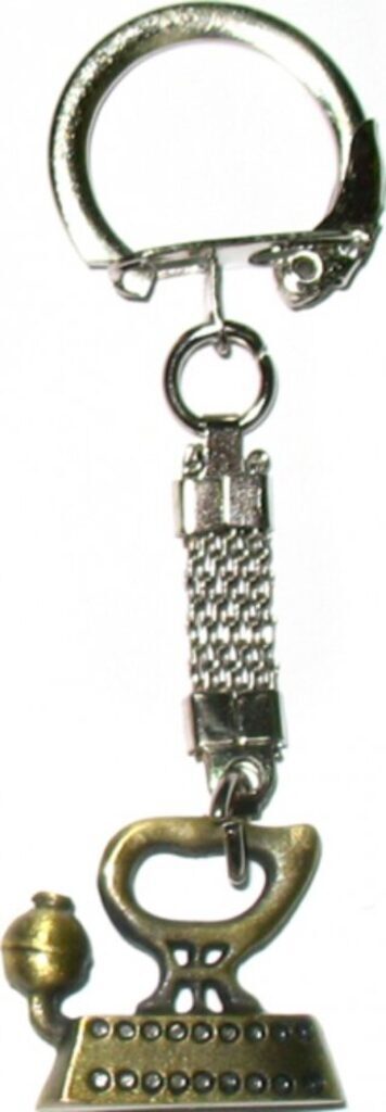 Брелок "Утюжок паровозик", металл, бронза