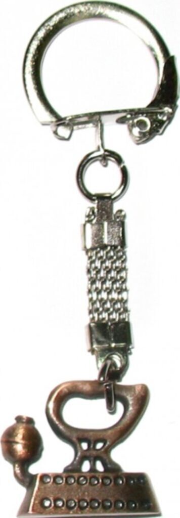 Брелок "Утюжок паровозик", металл, медь