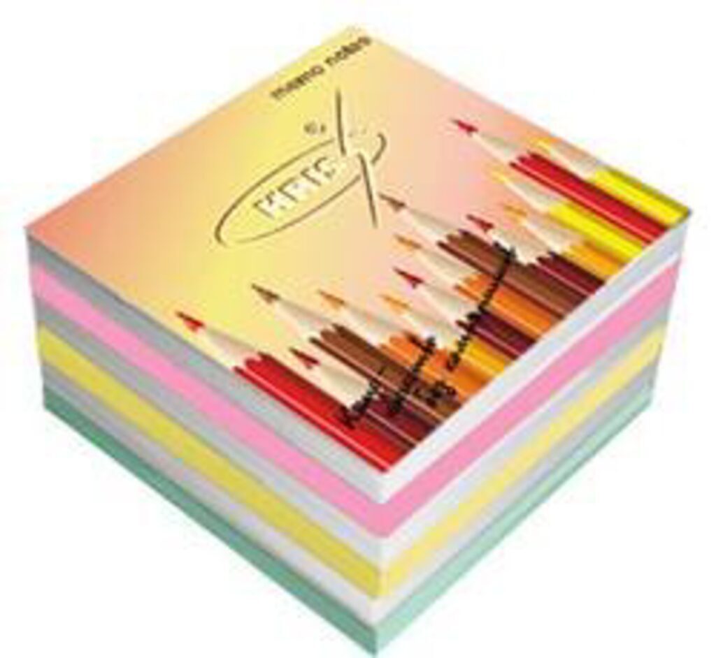 Блок бумаги для записи  (90*90*45мм) цветной 2-4 цв., непроклеенный, пл. 80г/м2 (офс)