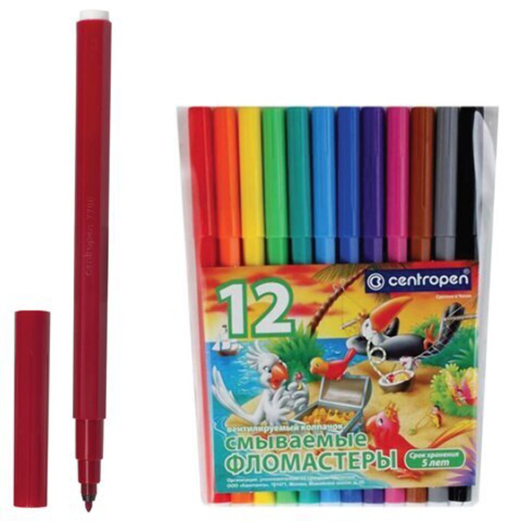 Фломастеры  12цв "Centropen. Птицы"