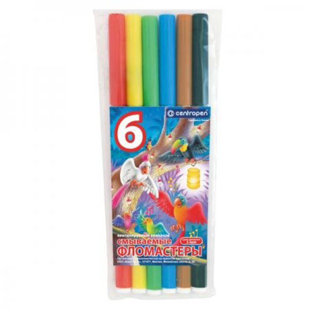 Фломастеры   6цв "Centropen. Птицы"