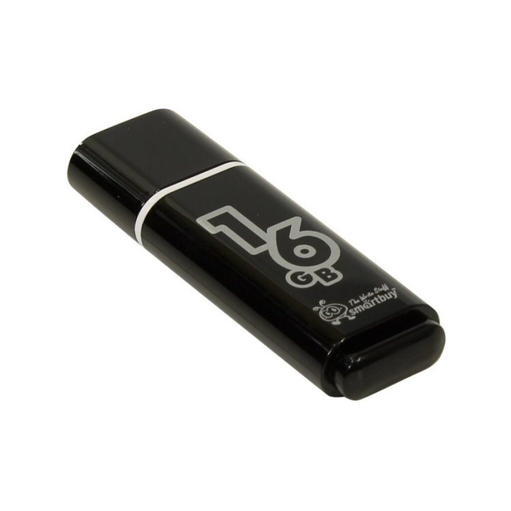 Флеш-драйв  16 GB USB 2.0 Smartbuy Glossy series Black