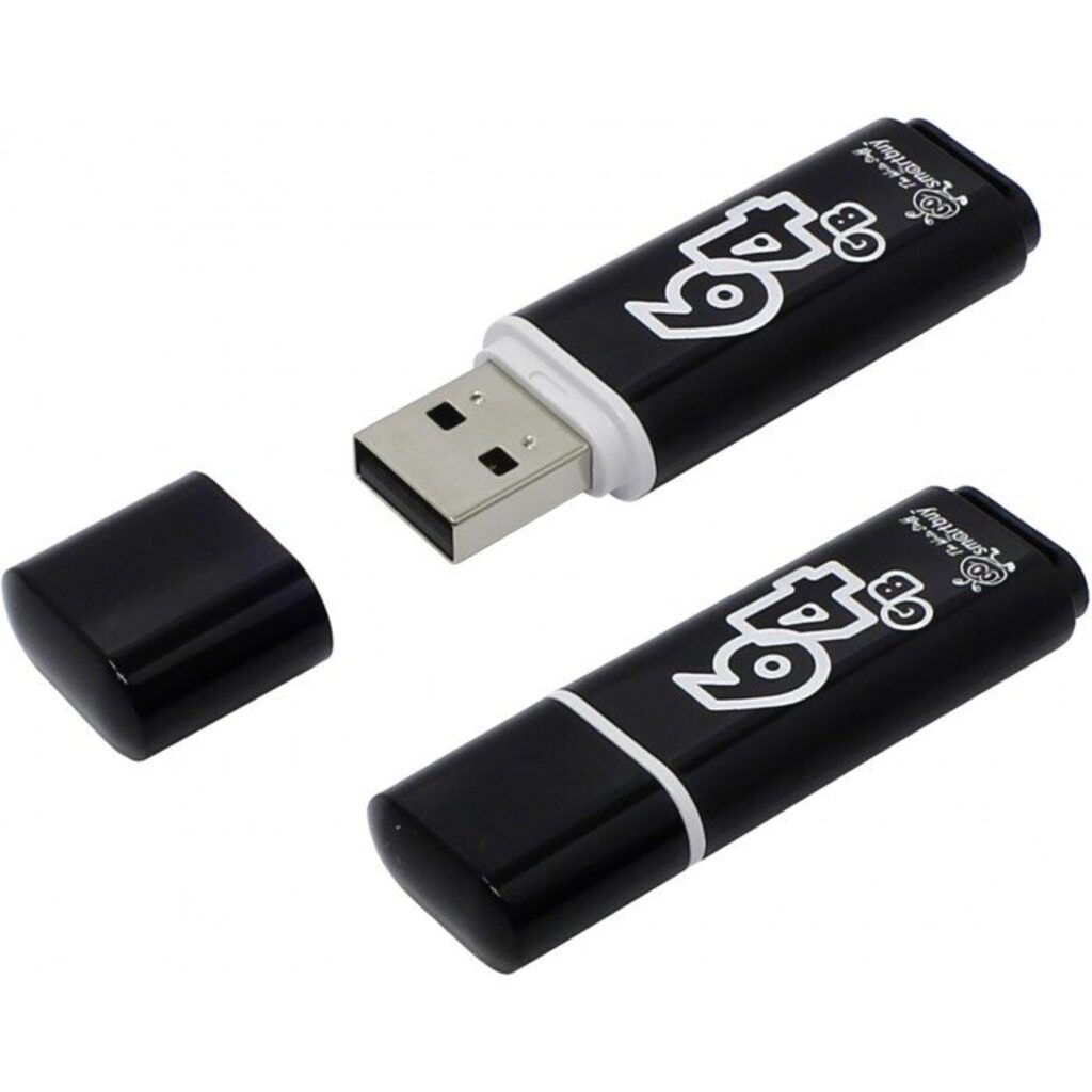 Флеш-драйв  64 GB USB 2.0 Smartbuy Glossy series Black