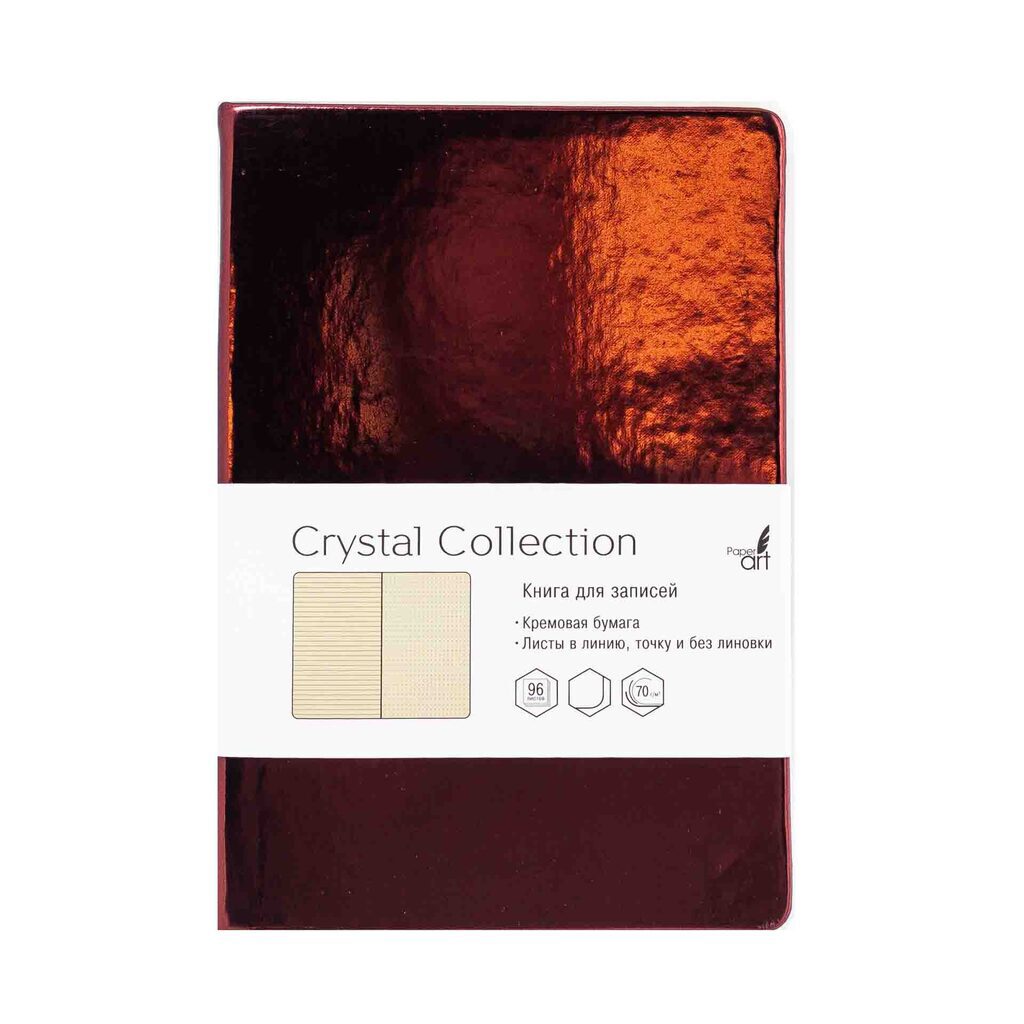 Записная книжка А5  96л. "Crystal Collection. Черешневый лес" 7БЦ, мет.иск.кожа,линия,точка,нелин