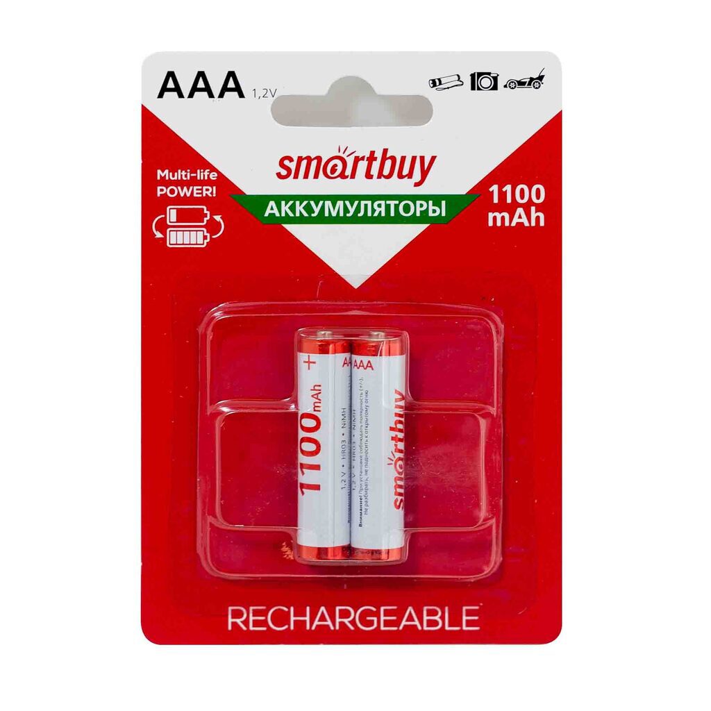Аккумулятор Smartbuy R03 (AАA) 1100 mAh, блистер, цена за 1 шт