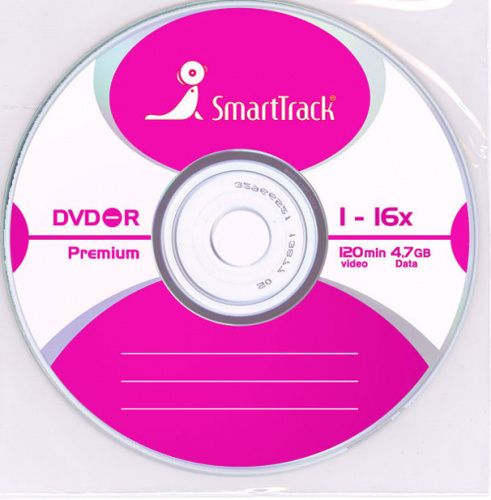 Диск DVD-R Smart Track 16х емкость 4,7Gb, 100шт в спайке