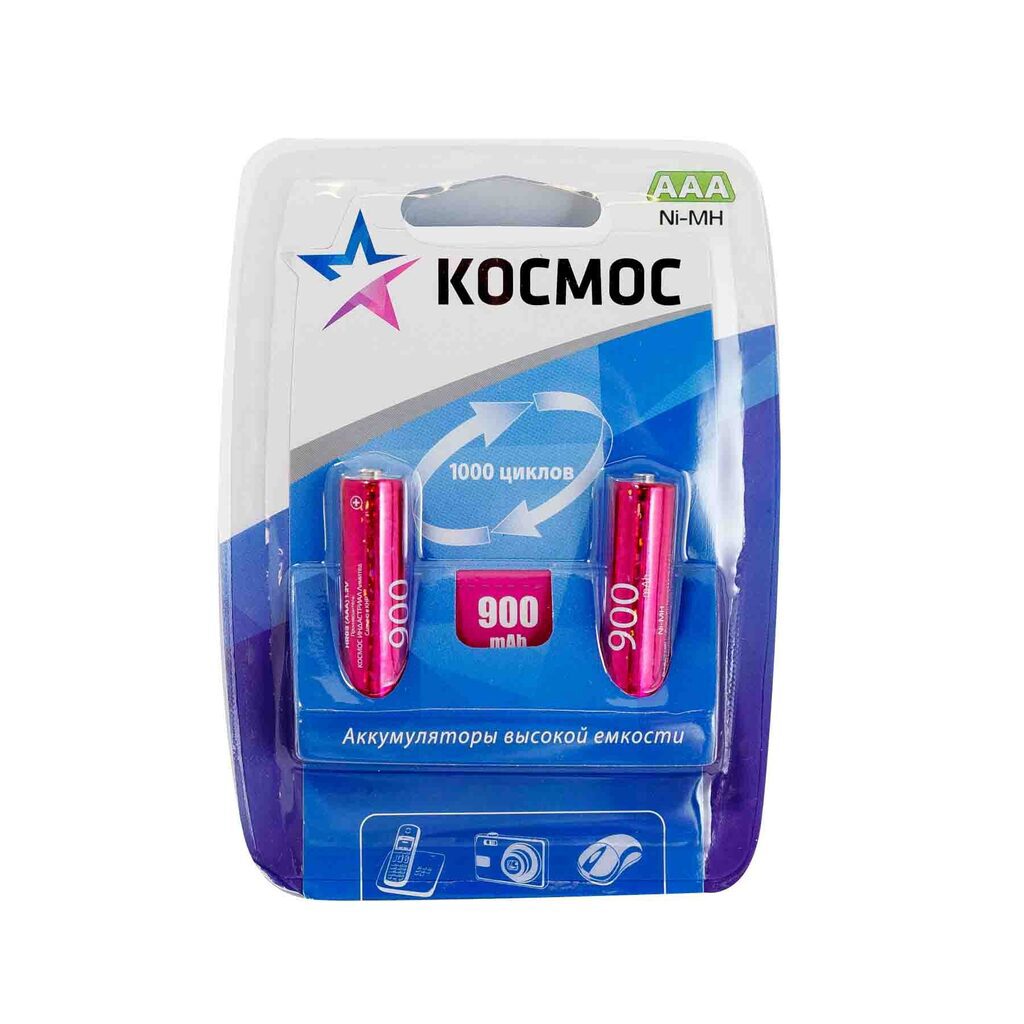Аккумулятор Космос R-03 (AАA)  900 mAh, блистер