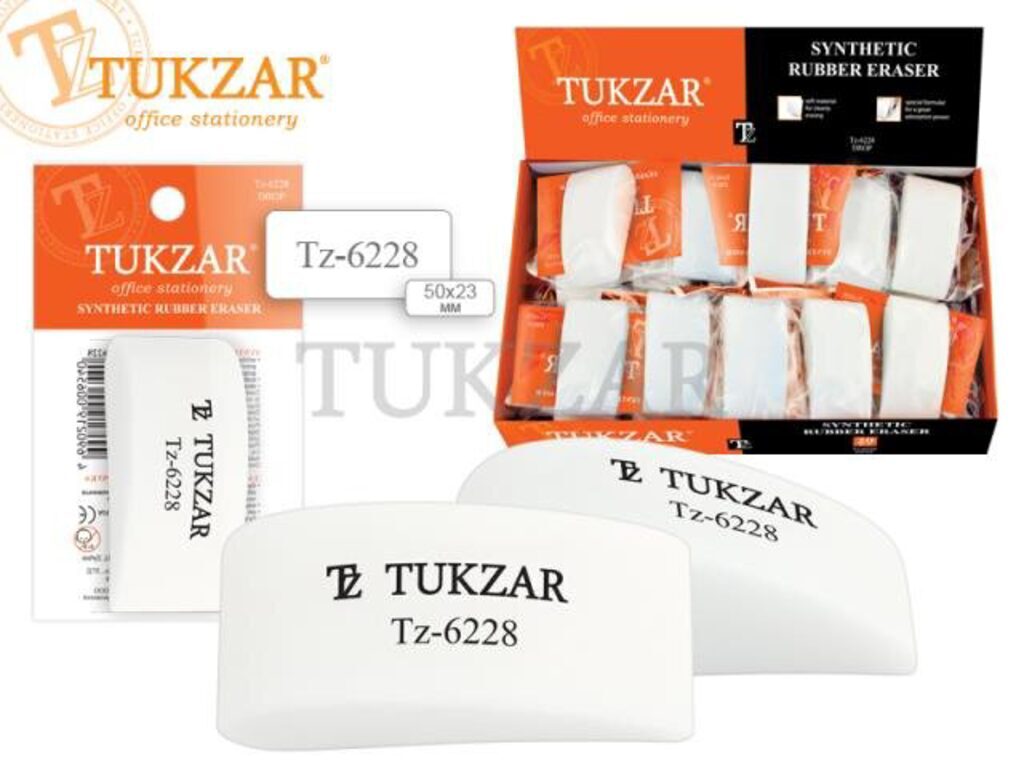 Ластик TUKZAR SYNTHETIC белый,  5*2,5см