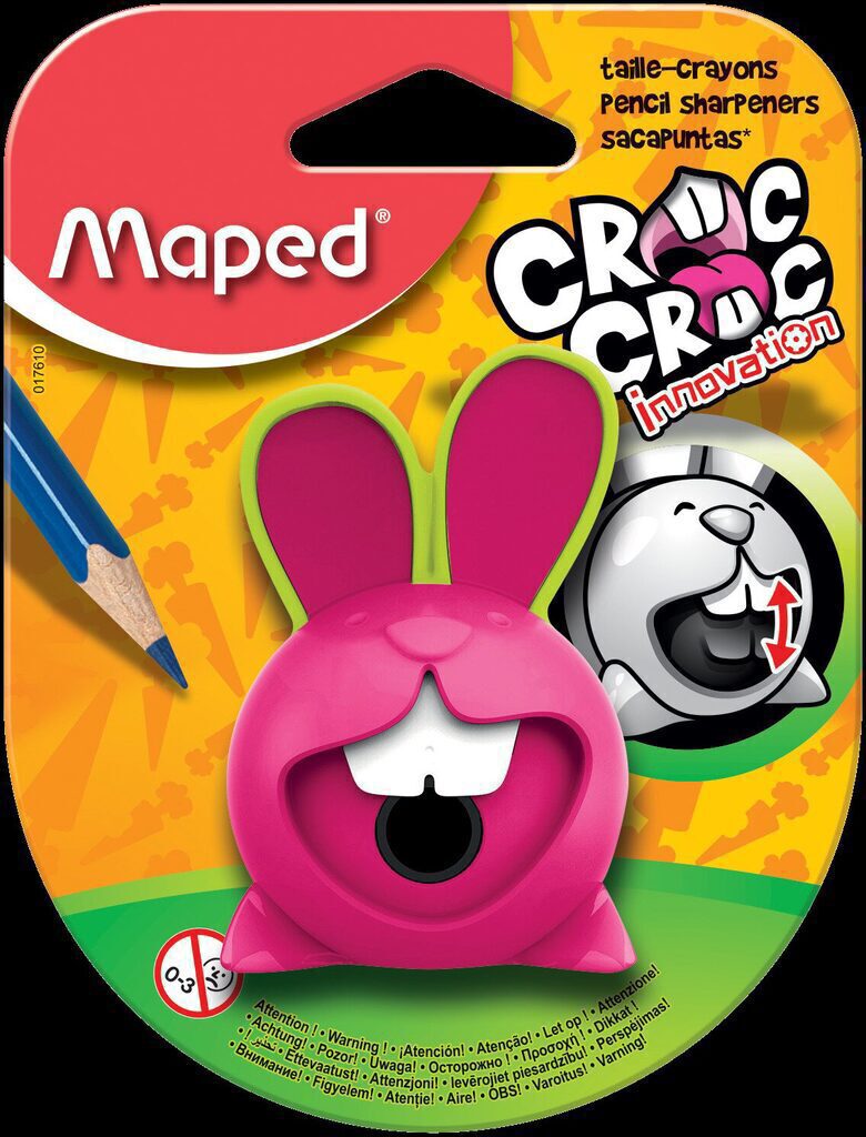 Точилка пласт. с контейнером  1 отв. CROC CROC INNOVATION, интерактивная, в блистере