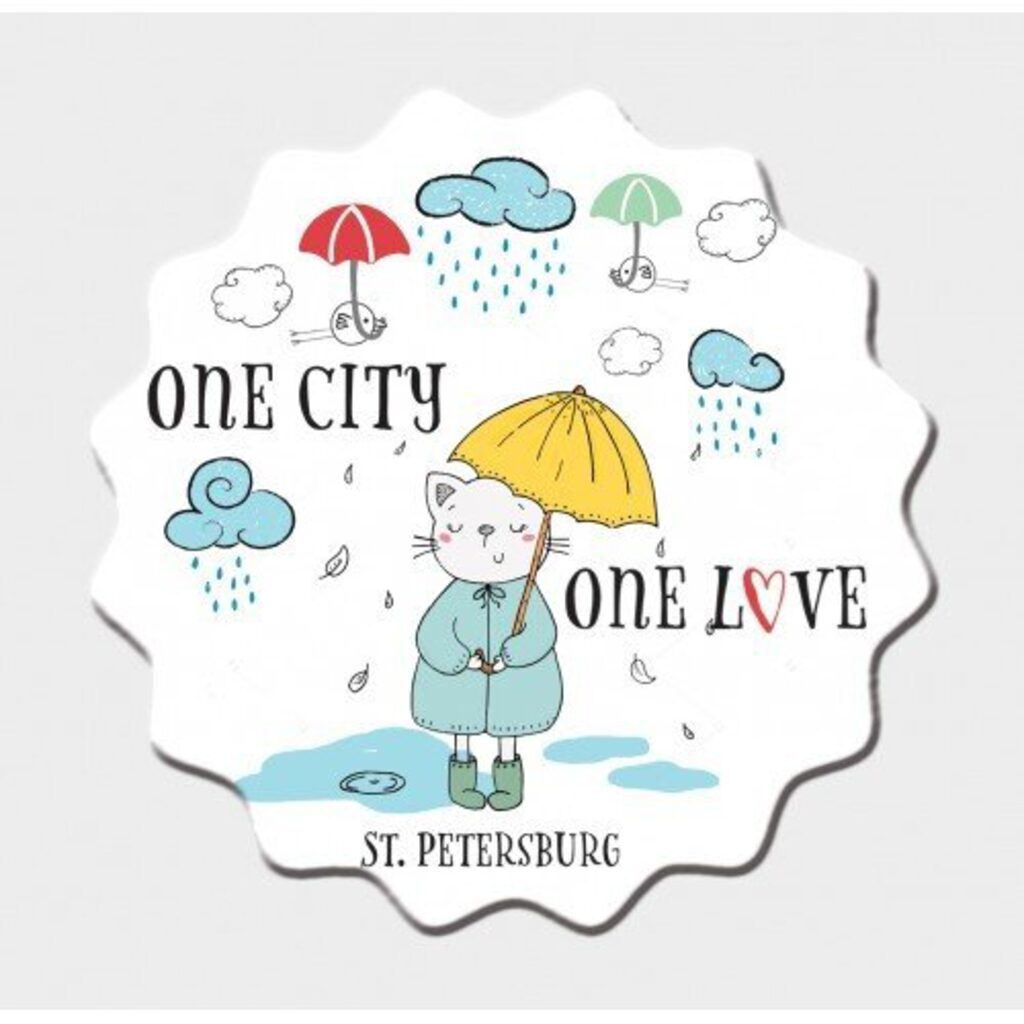 Декоративная подставка под кружку "Питерские мотивы", 10,8*10,8см, керамика