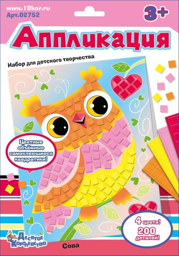Аппликация из EVO "Сова", 200 эл, 3+
