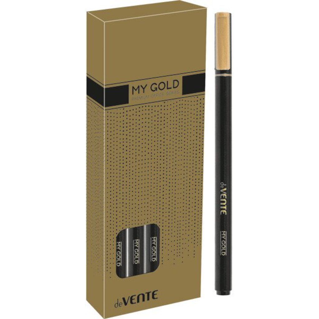 Ручка шар. deVENTE "My Gold", 0,7мм, масл. чернила, синяя, черный корпус