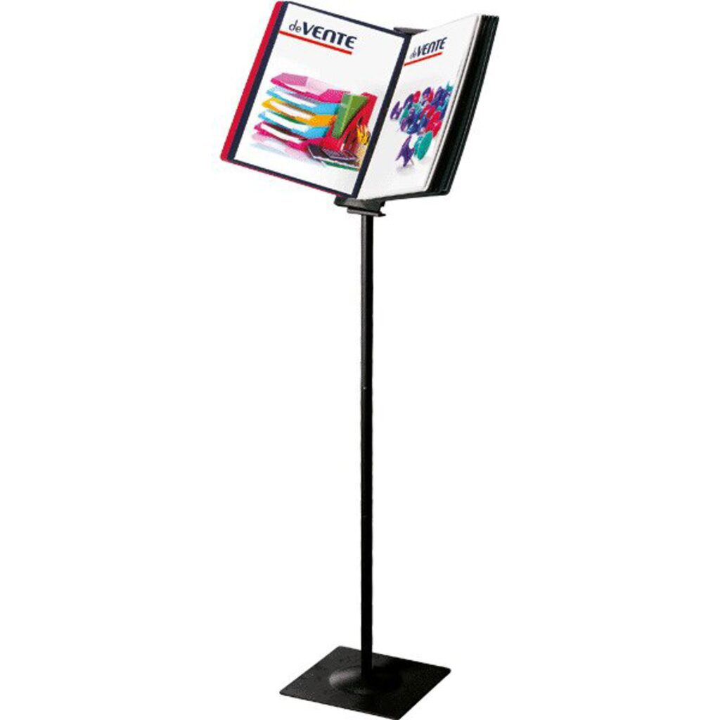 Напольная дисплейная система А4 на 10 демопанелей, черная, металл, стойка