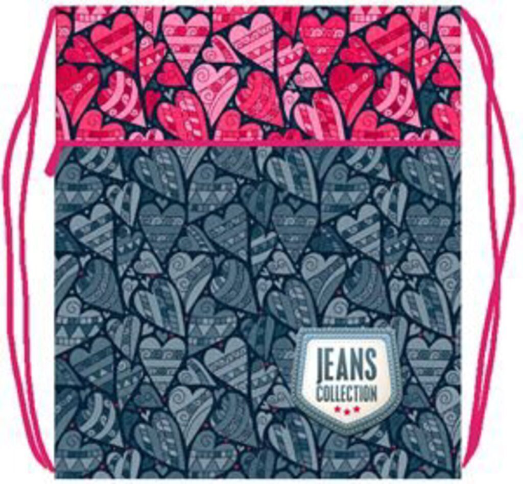 Мешок для обуви 1 отд, карман на молнии, сеточка 410*490 Jeans collection
