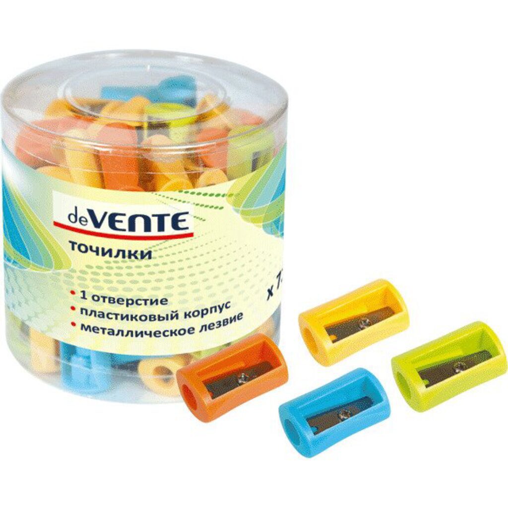 Точилка пласт. 1 отв.  ассорти