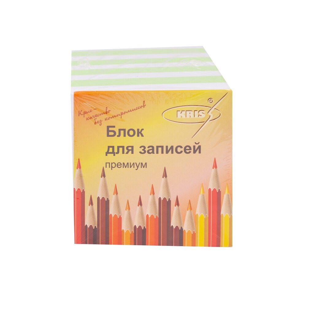 Блок бумаги для записи  (90*90*90мм) цветной 2-4 цв. пл. 80г/м2, склейка (офс)