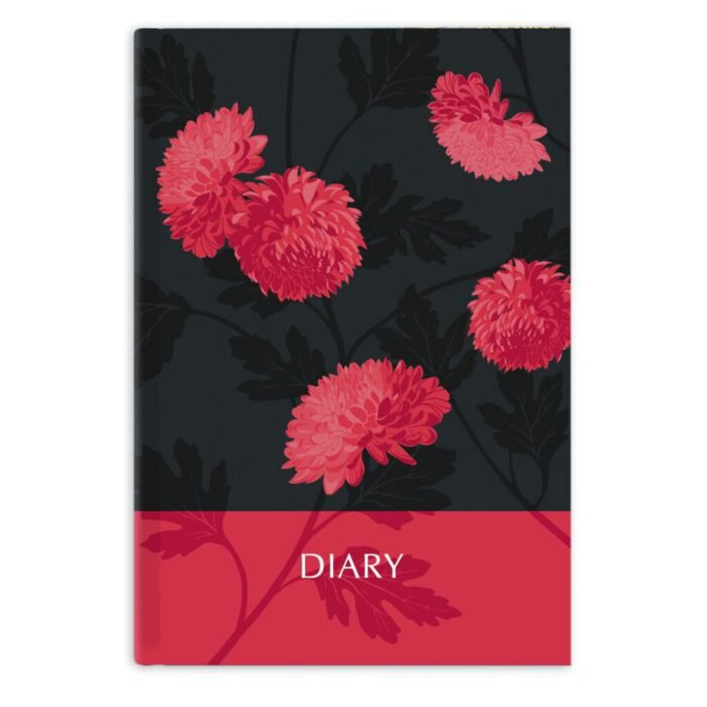 Ежедневник недат А5 7БЦ "Красные цветы" 160стр. под пленкой "софт-тач", трисн голограф.фольгой