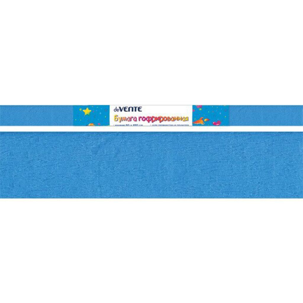 Бумага подел. 50*250 32 г/м рулон  креп  голубая неоновая