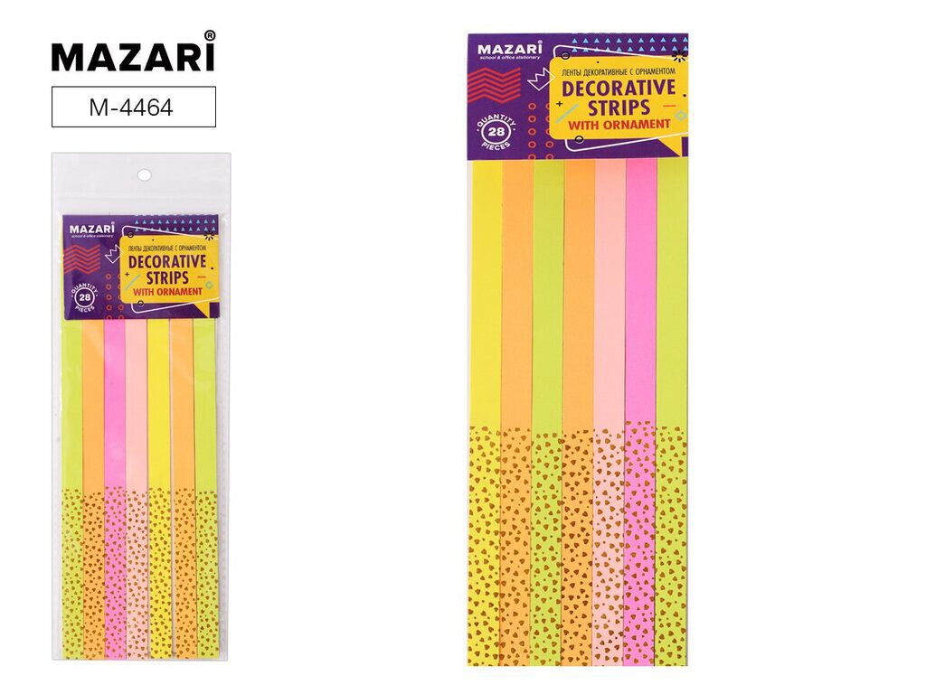 Ленты декоративные с орнаментом, 28шт, бумажные, ассорти