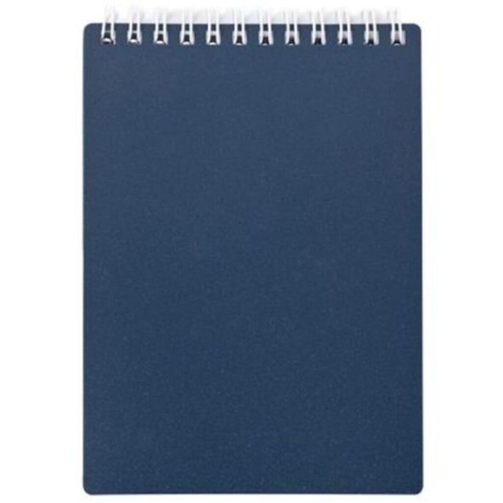 Блокнот А7 пласт.обл.  80л "METALLIC Тёмно-синий" гребень, кл.