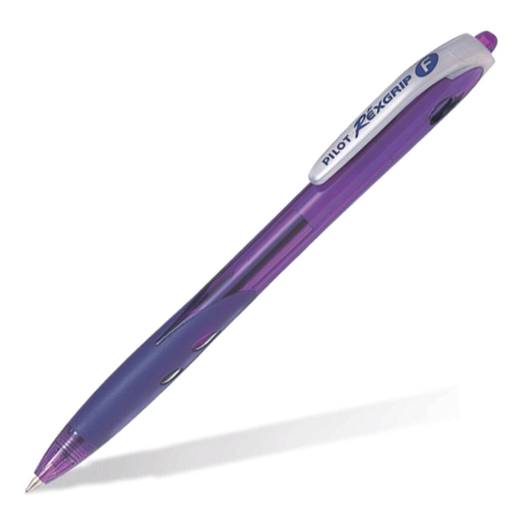 Ручка шариковая автомат. Rexgrip 0,7мм фиолет.