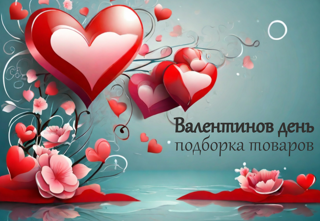 Открытка ко Дню Святого Валентина с сердечком из бисера